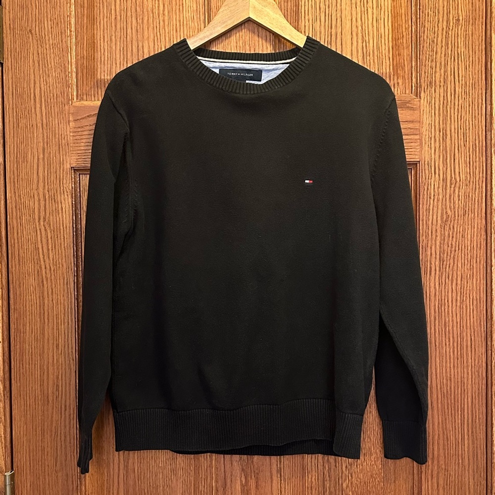 Tommy Hilfiger Crew Neck Medium Black Sweater for Men